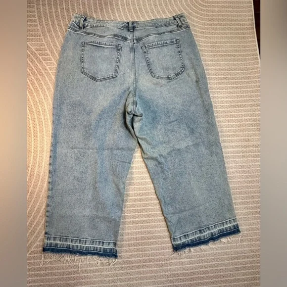 Lane Bryant Ankle Jeans Crop Raw Hem plus Size 18  women’s casual Stretch - Picture 3 of 9